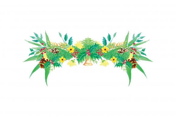Beautiful Watercolor Wreath Leaf Element Illustrations