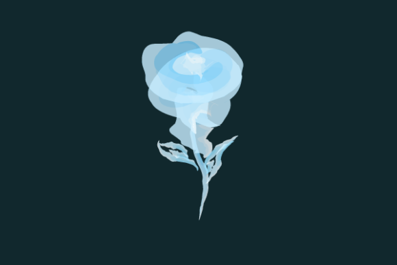 Blue Rose Abstract Watercolor - Dark Illustrations