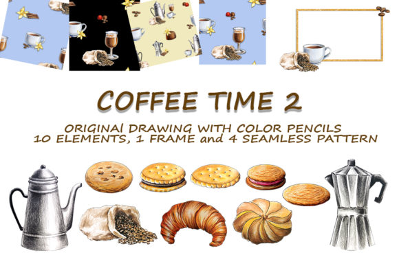 Coffee Time 2, Drawing with Watercolor P and Illustrations