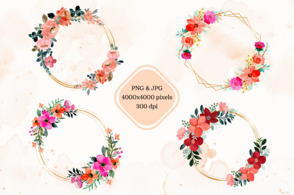 Digital Clipart Floral Watercolor Part15