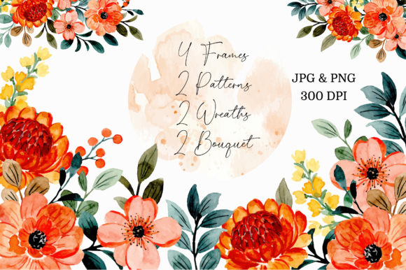 Digital Clipart Floral Watercolor Part21