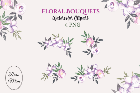 Floral Bouquets Watercolor Illustrations