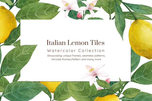 Italian Lemon Tile Watercolor Illustrations
