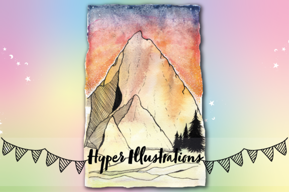 Modern Watercolor Art Painting Scene