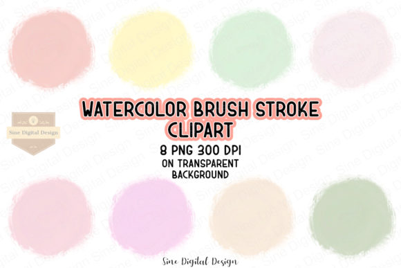 Pastel Watercolor Brush Stroke Clipart and Illustrations