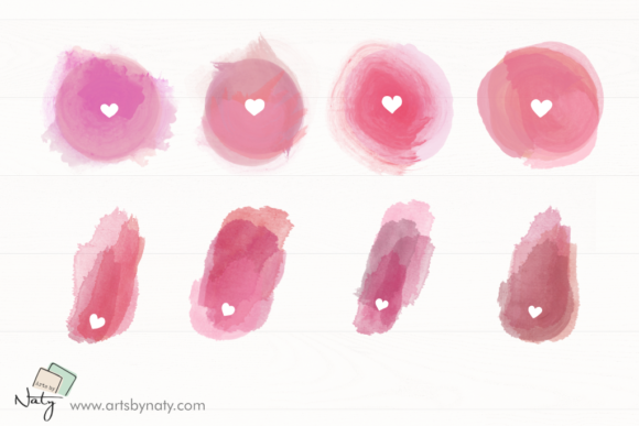 Sublimation Heart Watercolor Elements