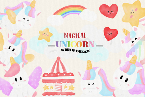 Unicorn Fairy Magic Dream Watercolor