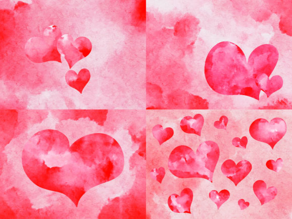 Valentine's Day Watercolor Illustrations