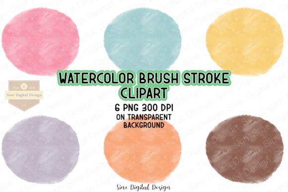Watercolor Brush Stroke Clipart Bundle and Illustrations