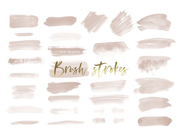 Watercolor Brush Strokes in Nude and Illustrations
