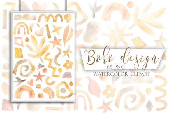 Watercolor Clipart for Boho Design and Illustrations