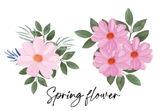 Watercolor Elegant Spring Floral Set