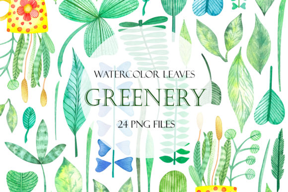 Watercolor Greenery Botany Clipart & Illustrations