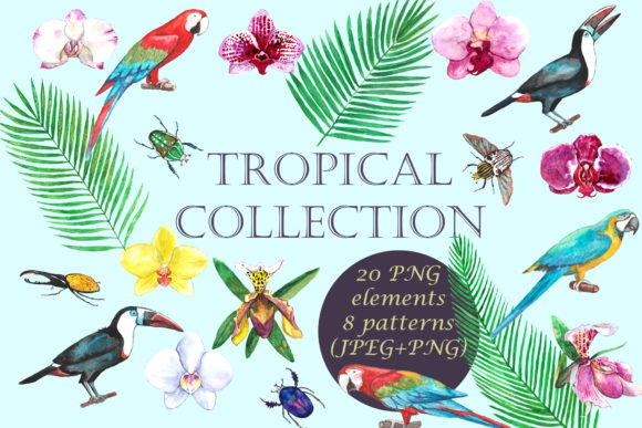 Watercolor Tropical Nature Collection